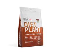 PhD Nutrition Diet Plant proteína vegana en polvo 500g Caramelo salado, Proteína en polvo con 20g de proteína por ración, Con CLA y L-carnitina