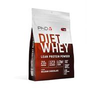 PhD Nutrition Diet Whey Protein 1kg Chocolate Belga, Proteína de Suero con 17g de Proteína por Porción y 5,5g de BCAAs, Bajo en Azúcar y Calorías, Low-Carb