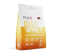 PhD Nutrition Diet Whey Protein en polvo 2kg Crema de vainilla, Proteína en polvo baja en calorías para complementar la dieta con 16g de proteína por ración