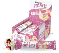 PhD Nutrition Smart Bar barritas de proteína 12x64g Tarta de cumpleaños - Snack proteico con 20g de proteína y bajo en azúcar para una buena macronutrición