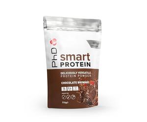 PhD Nutrition Smart Proteína en polvo 510g Brownie de chocolate - Batido de proteínas con 19g de proteínas, Bajo en azúcar y calorías, Ideal para hornear