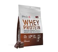 PhD Nutrition Whey Protein en Polvo 1kg Chocolate - Suplemento proteico alto en proteínas con 25g de proteína por porción, Informed Protein, enriquecido con cultivos bien tolerados