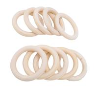 Phefop 10 Anillos de Madera sin Terminar de 7 Cm, Anillos de Conexión de Madera Natural Lisa para Conectores Colgantes de Bricolaje, Fabricación de Joyas, Suministros de macramé