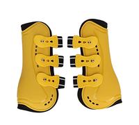 Phefop 2 Protectores para Tendones de Caballo, Amarillos, Ajustables, Transpirables, de Carcasa Dura, Protectores para Patas Delanteras, Suministros Equinos para Entrenamiento, Salto y (M)