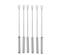 Phefop 6 Piezas de Bifurcación de Olla Caliente, 9.45 Pulgadas de Acero Inoxidable Palitos de Fondue Accesorios para la Fuente de Chocolate para Carne Asada Postre Queso Malvaviscos