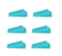 Phefop 6 Piezas de Cuña de Puerta TPR Flexible, Gruesa y Duradera, Se Detiene con Gran Fricción, Elimina los Ruidos, Adecuados para Varios Pisos, 1,2 Pulgadas de Espacio, Oficina (BLUE)