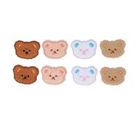 Phefop 8 Parches de Oso, Bonitos Parches Termoadhesivos de Dibujos Animados para Ropa, con Material de Algodón, para Manualidades, Chaquetas, Sombreros y Bolsas