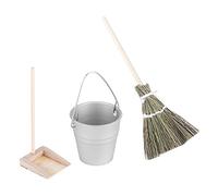 Phefop Accesorios de Casa de Muñecas Hechas a Mano Lindo Kit de Polvo de Basura de Escobas para Entrenamiento Kinestésico y de Creatividad para Niños y Recolectores