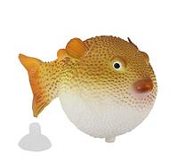 Phefop Acuario Globo Simulación Luminosa Flotante Juguete De Peces De Goma Bajo El Mar Figura De Vida Regalos Educativos con Ventosa para Niños Amantes De Los Animales (Orange)