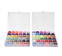 Phefop Alambre de Enjuague de 72 Colores Premium con 2 Piezas de Plástico - Accesorios de la Máquina de Coser para DO - Coser Usted Mismo (72 Color de cable de bobina de color 2 caja)