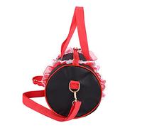 Phefop Bolsa de Ballet Ballet, Material Satinado, Correa Ajustable, Encantador Patrón de Bailarina, Gran Capacidad para Bailarinas (Hilo Corto Negro)