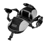 Phefop Bolsa para Silla de Montar para Perros, Mochila de Viaje Ajustable para Perros, Mochila de Malla Transpirable para con Tiras Reflectantes y Bolsillos Laterales para Servicio de (Black)