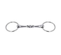 Phefop Broca para Caballo, Junta Tórica de Doble Articulación de Acero Inoxidable, Boquilla de 3,5 Pulgadas para Entrenamiento y Uso Estable