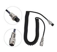 Phefop Cable de Extensión de Micrófono de 8 Pines Cable en Espiral ABS Macho a Hembra 60 Cm 23,6 Pulgadas Conector Circular GX16 para Transceptor de Radio Micrófono de Mano Conductor Localizador de