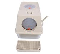 Phefop Caja de de Gato Extra Grande Box de Acero Inoxidable Caja de de Gato Flip Tapa Superior Diseño de Entrada de Entrada Prevención de Salpicaduras Altas Paredes 60 X 40 X 15 Cm con (Caqui)