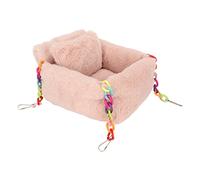 Phefop Cama Colgante para Hámster, Hamaca con Cadena para Hámster, Cama Colgante de Forro Suave con Almohada Pequeña, para Animales Pequeños como Loros Chinchillas (M)