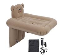 Phefop Cama de Automóvil Inflable, Forma de Oso de Dibujos Animados, Cinturón de Seguridad Desmontable, Cama de Viaje para Niños Pequeños con Cinturón de Seguridad, Compatible con la