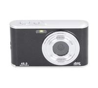 Phefop Cámara 48MP Dual Lens 4K Ultra HD con Enfoque Automático para Viajeros Cámara Digital Compacta (Black)