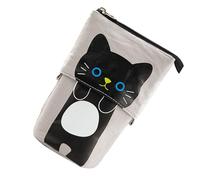 Phefop Case de Lápiz de Estilo Negro Telescópico para la Composición Cosmética de Papelería, Soporte de Lona Premium para Artistas, Viajeros, Uso de la Oficina