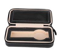 Phefop Caso para la Cremallera PU -Leather para Relojes de Viaje para el Coleccionista de Relojes, Negro