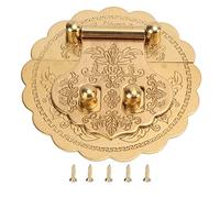 Phefop Cerradura de Hebilla con Cerrojo de Latón, Pestillo de Metal con Acabado Antiguo de 3,15 Pulgadas de Diámetro Resistente para Baúles de Almacenamiento y Gabinetes de Jardín Cierre Seguro