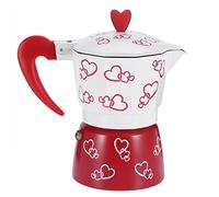 Phefop con Horno Electrotérmico, Molinillo de café Manual con Forma de Corazón Rojo de Aluminio de Gran Capacidad para café Italiano y Cubano, Regalo (Corazones rojos ten cuidado.)