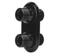 Phefop Conector de A/C de 2 Puertos, Cuerpo de Aluminio 6061-T6 Billet con Acabado Pulido de Alto Brillio para, Hot Rod, GM Performance Vehicles (BLACK)