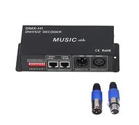 Phefop Controlador Decodificador DMX512 de 4 Canales, Controladores de Iluminación de Escenario con Atenuador LED RGB de 12 A con Modo de Música, 12-24 V CC para Tiras de Luces LED, Ideal (8A por