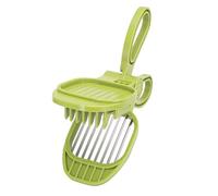 Phefop Cortador de Fresas y Plátano, Cuchillas de Acero Inoxidable ABS, Cortador de Frutas para Frutas y Verduras Blandas, con Diseño Apto para Lavavajillas para Tazones de Batidos (GREEN)