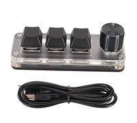 Phefop DIY Mini Teclado de 3 Teclas, Teclado de PC con Cable Tipo C Plug and Play (Black)