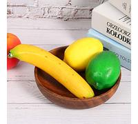 Phefop Ensaladera de Madera, Frutero Pulido con Hermoso Patrón, Diseño Duradero para Sushi y Ensalada, Ideal para Uso Doméstico y Restaurante (17,5 * 4 cm)