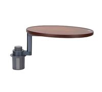 Phefop Expansor de Accesorios Universal para Bebidas, Base de Aluminio con Placa de Madera, Portavasos Ajustable de 360° para Viajes por Carretera o Aventuras de Camping (Grano de Madera Oscura)