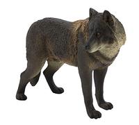 Phefop Figura de Lobo de Juguete, Modelo Animal Realista de PVC, Lobo Aullando Pintado a Mano, para la Educación de los Niños y la Decoración del Hogar (M-771 Gran Lobo Macho Negro)