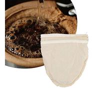 Phefop Filtro de té Reutilizable, Colador de Material de Algodón para té y café Sueltos con Asa, Ideal para Hacer Leche y Jugo