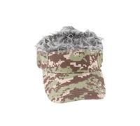 Phefop Gorra de Béisbol de Peluca, Material de Poliéster, Diseño Divertido con Ajuste Ajustable para Actividades Al Aire Libre y Hombres Calvos (Camuflaje gris y caqui)