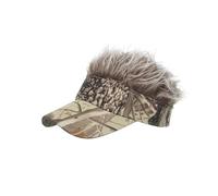 Phefop Gorra de Béisbol de Peluca, Material de Poliéster, Diseño Divertido con Ajuste Ajustable para Actividades Al Aire Libre y Hombres Calvos (Camuflaje de hojas muertas y caqui)