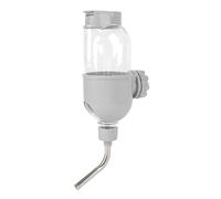 Phefop Gran Capacidad 500 Ml Botella de Agua para Perro Colgante Dispensador de Cajas para Mascotas con Diseño de Doble Cuentas contra el Espacio de Ahorro de Retroceso Material Resistente (Gray)