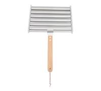 Phefop Griller de Perros Calientes de Barbacoa, Estante de Rodillo de Salchichas de Acero Inoxidable con de Madera, Rejilla de Mocal de 5 Secciones, para Asar Salchichas, Picnic de (M)