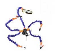 Phefop Herramienta de Soldadura Flexible de 5 Brazos con Lupa - Mejora de la Eficiencia del Avión Modelo y la Placa de Circuito - Plástico + Aleación de Aluminio (con ventilador)
