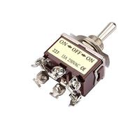 Phefop Interruptores de Palanca 6 Pines 15A 250VAC 12 Mm Montaje en Panel Resistente para Automoción Electrodomésticos Control Industrial Interruptor de Palanca Momentáneo ON Off ON 3 Posiciones Off