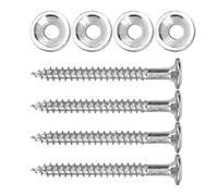 Phefop Juego de Acero Inoxidable en Bus de Busca de Cuello de Guitarra con Accesorio de Tornillo, 4 Perno de Férula de Metal para Conexión Eléctrica (SILVER)