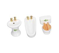 Phefop Juego de Baño para Casa de Muñecas, Exquisitos Muebles en Miniatura de Cerámica con Bañera y Lavabo, Casas de Muñecas a Escala 1/24 (#1)