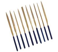 Phefop Juego de Limas de Aguja de Diamante, 10 Piezas Limas de Rectificado | Recubrimiento Abrasivo de Esmeril, Suave Antideslizante, Longitud de 14 Cm, Formas Plana Redonda Triangular, para