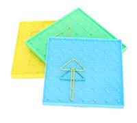 Phefop Juego de Tablero Geográfico de Bloque de Matriz de Material Manipulativo Matemático, Juguete Educativo para Niños con Bandas de Goma, Rompecabezas en Forma de Vástago, Juguete