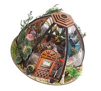 Phefop Kit de Casa de Muñecas en Miniatura para Bricolaje, Modelo de Habitación de Flores de Madera, Escala 1 a 24, 22 X 22 X 16 Cm, Montaje Manual con Decoración LED para Adolescentes y Adultos,
