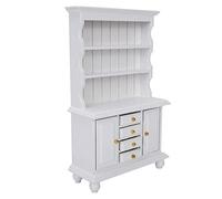 Phefop Librería para Casa de Muñecas, Muebles en Miniatura de Madera 1:12, Juguete de Estantería de Tres Capas para Casa de Muñecas para Niños (White)