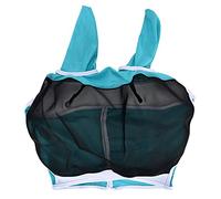 Phefop Máscara de Caballo de Malla Universal, Ajustable, Elástica, Velo Repelente de Moscas, Protección para Accesorios para Caballos. (L-Tamaño (80 * 114 * 45 cm))