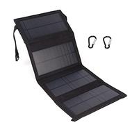Phefop Panel Solar Plegable Cargador Solar Portátil Policristalino 20 W USB 5 V IP65 Conversión del 18 Al 19,5 por Ciento para Camping, Viajes, Senderismo, Teléfonos, Tabletas, Cámaras GPS (BLACK)