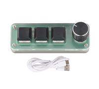 Phefop Pequeño Teclado de 3 Teclas, Retroiluminación RGB, Acceso Directo Multifuncional, Teclado Mecánico USB, 3 Teclas, Ahorro de Espacio para Juegos