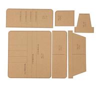 Phefop Plantilla de Billetera Acrílica Patrón Artesanal de Cuero Transparente XBC 05 Plantilla de Corte de 6 Piezas de 2,3 Mm para Billetera Larga y Tarjetero Fabricación de Bolsos Peleteros